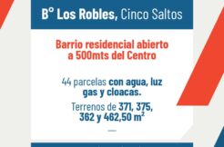 LOTEO «LOS ROBLES» CINCO SALTOS