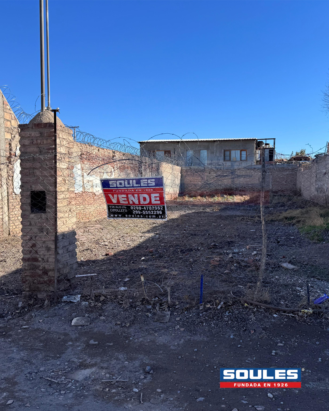 SOULES VENDE TERRENO